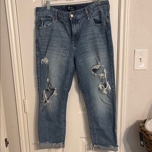 Distressed Blue Jeans